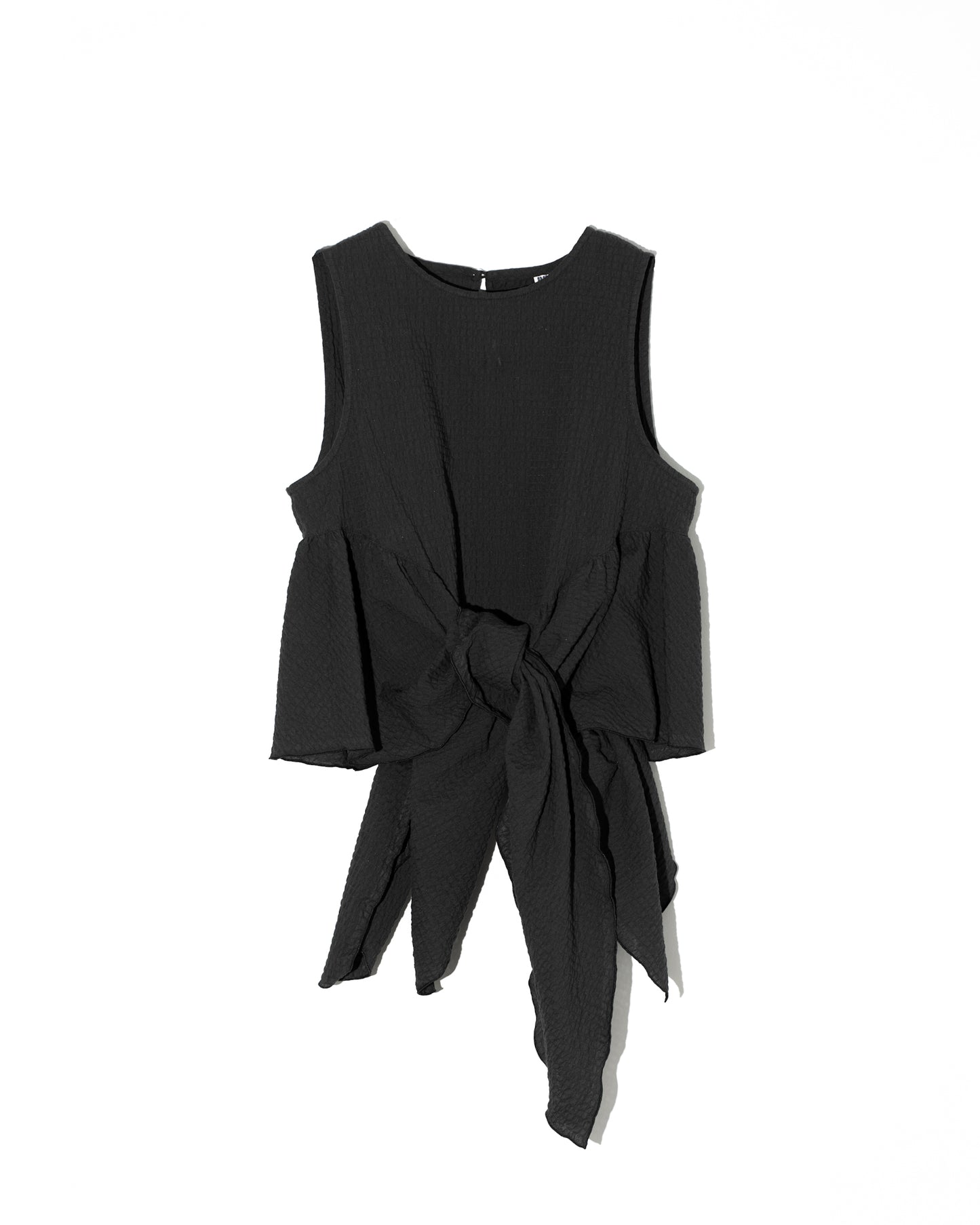 GATHER SIDE BLOUSE - BLACK