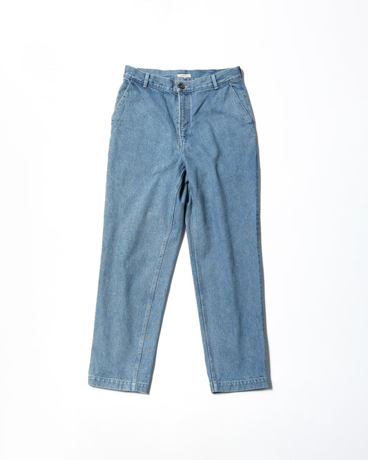 WASH DENIM SLACKS - BLUE