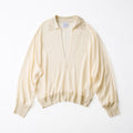 TENCEL CASHMERE SILK KNIT SKIPPER PULLOVER - WAX