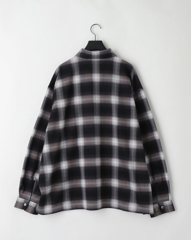 28G OMBRE CHECK BALISE SHIRT - BLACK WHITE