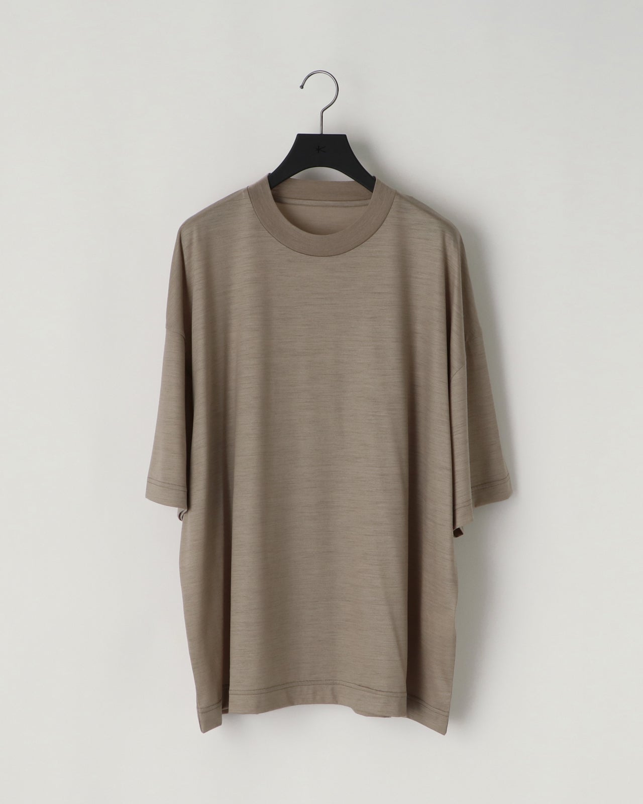 36G WOOL SS TEE - BEIGE
