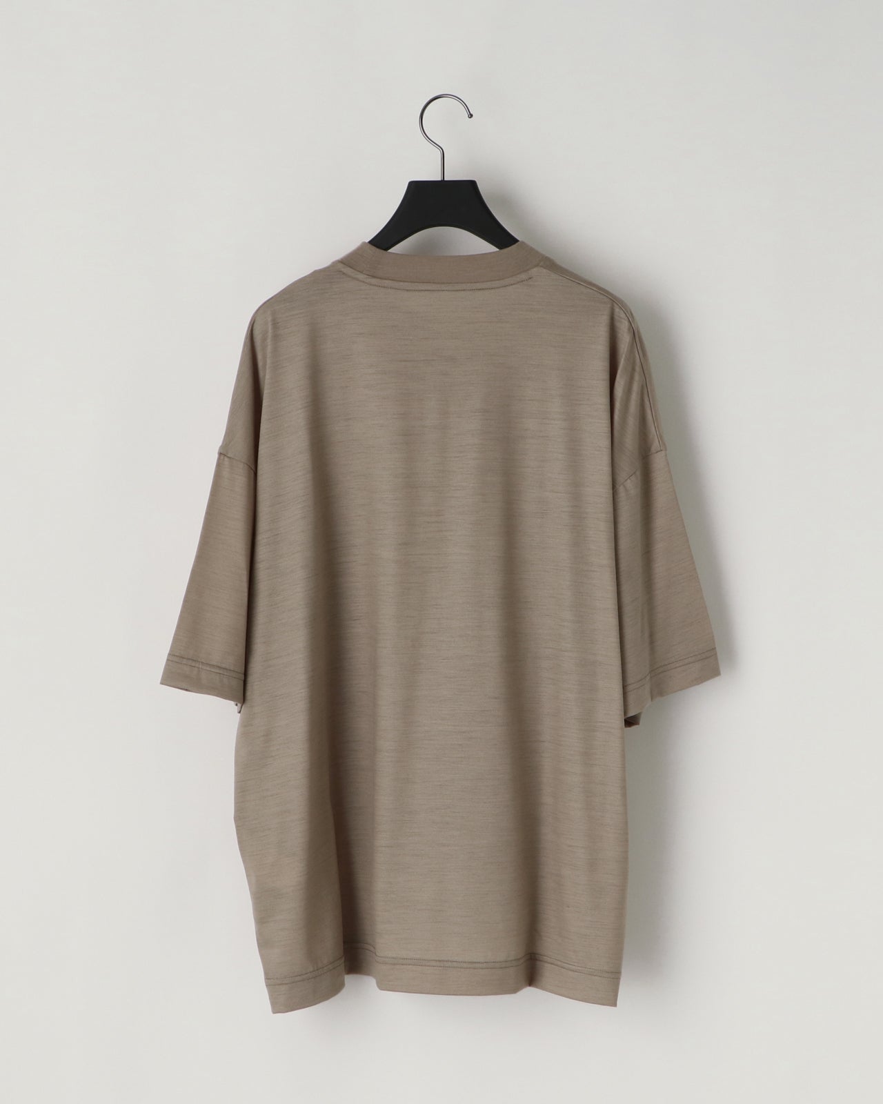 36G WOOL SS TEE - BEIGE