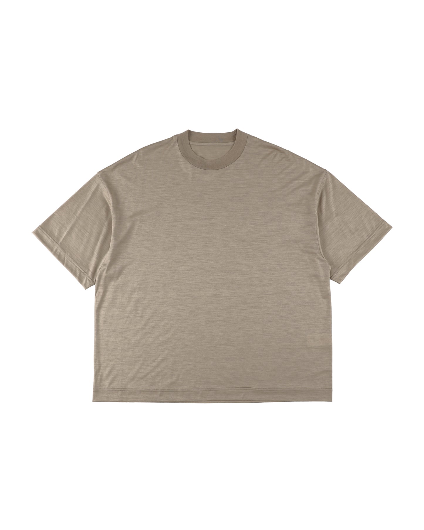36G WOOL SS TEE - BEIGE
