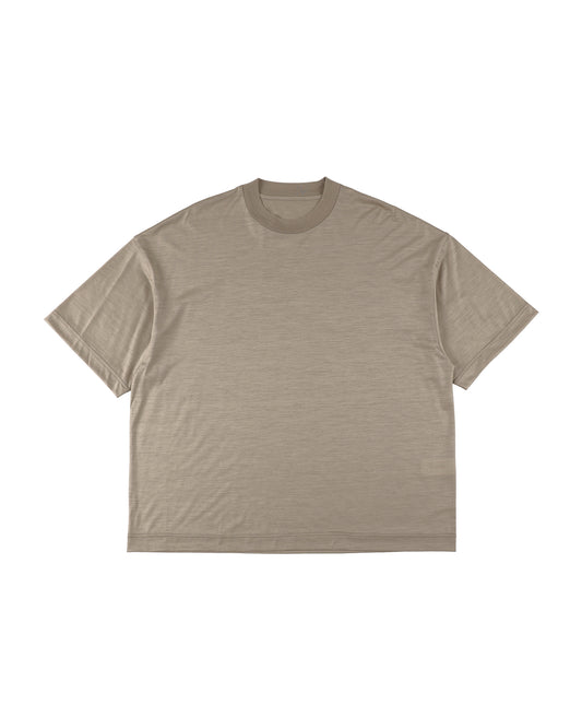 36G WOOL SS TEE - BEIGE