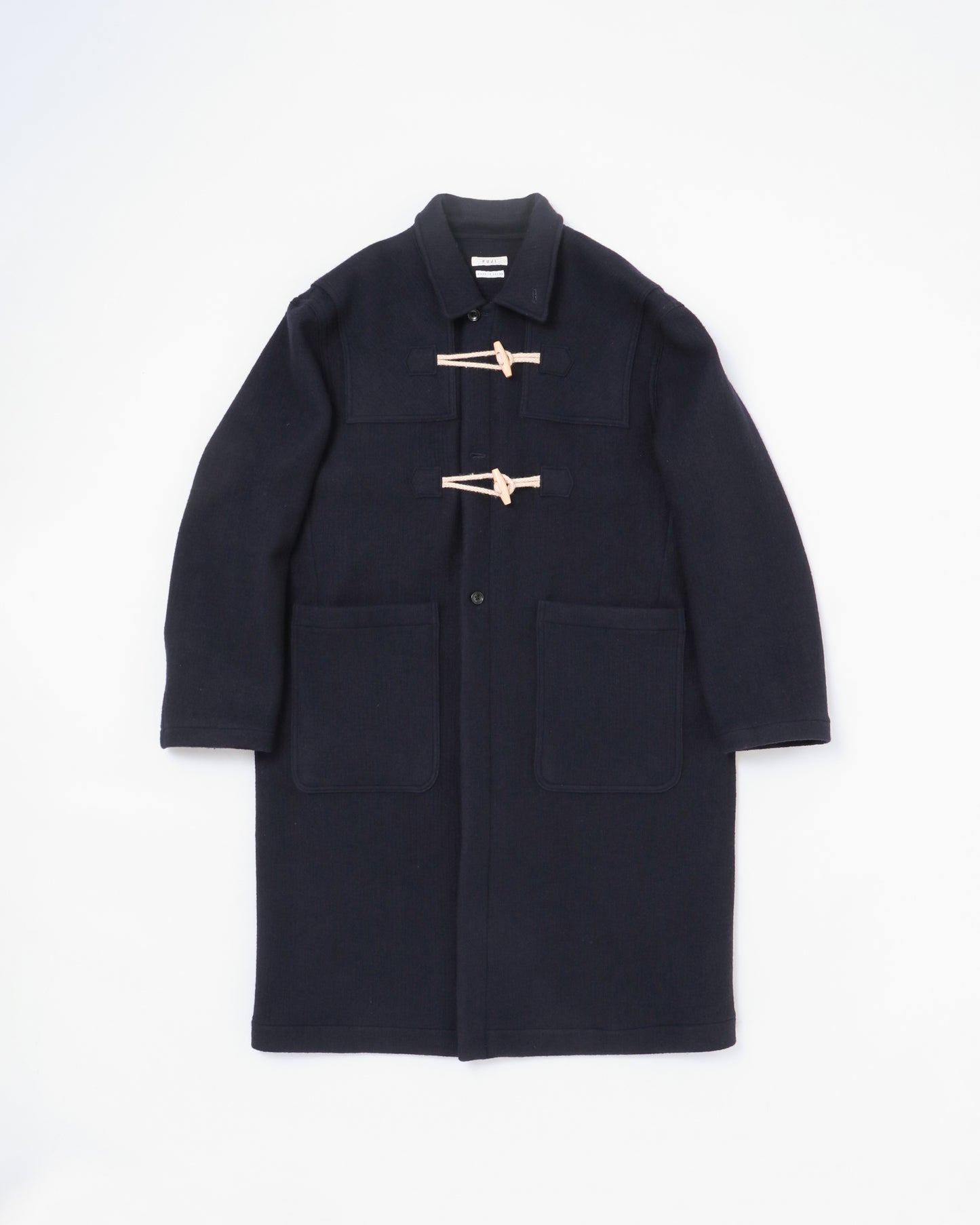 MELTON WOOL DUFFEL COAT - NAVY