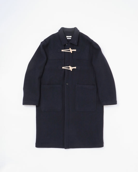 MELTON WOOL DUFFEL COAT - NAVY