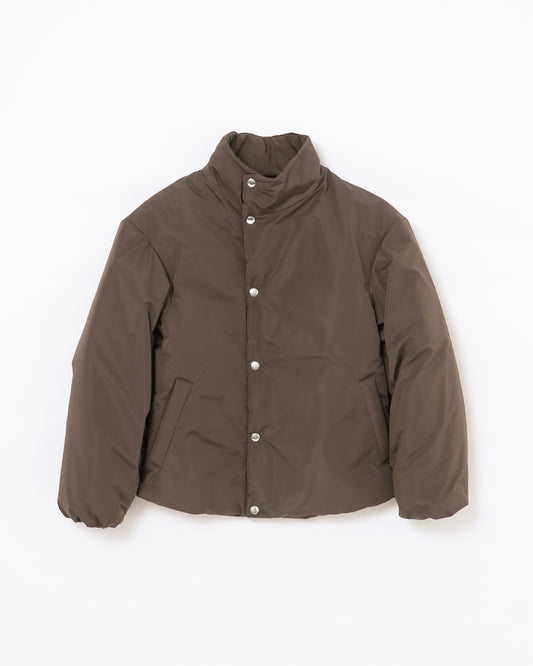SILK POLYESTER PADET JACKET - BROWN
