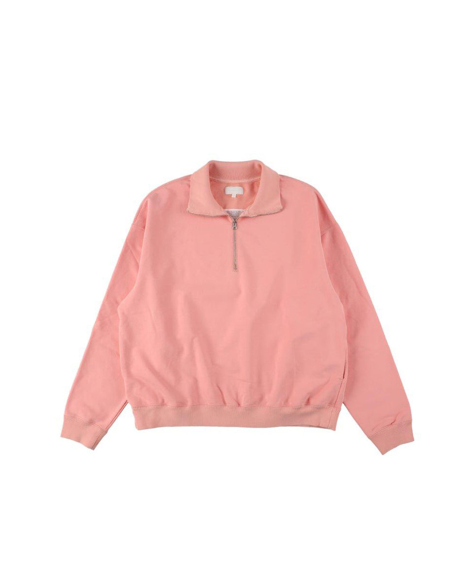 36G SUPER FINE GAUGE HALF ZIP PULLOVER - SALMON PINK