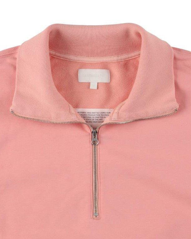 36G SUPER FINE GAUGE HALF ZIP PULLOVER - SALMON PINK