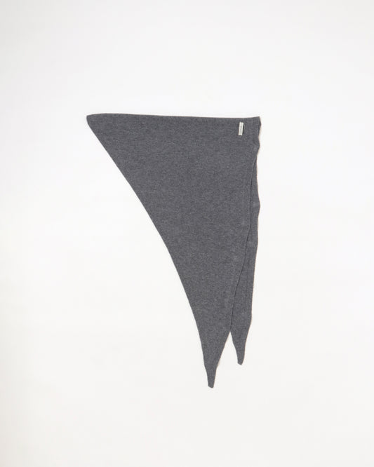 WHITE CASHMERE SCARF - GRAY