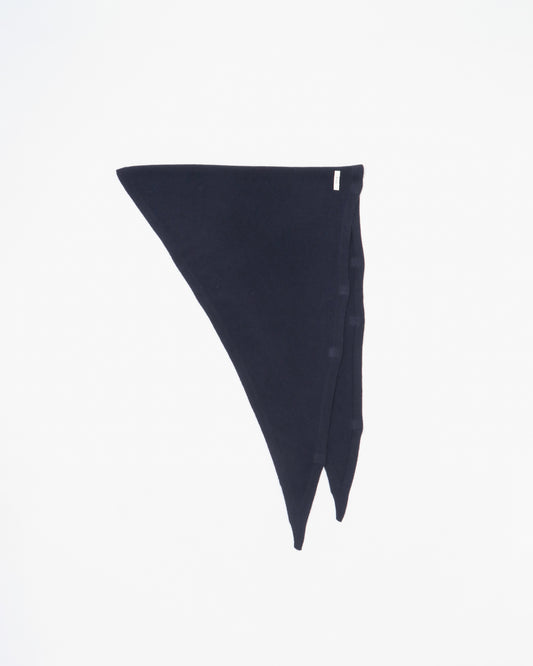 WHITE CASHMERE SCARF - NAVY