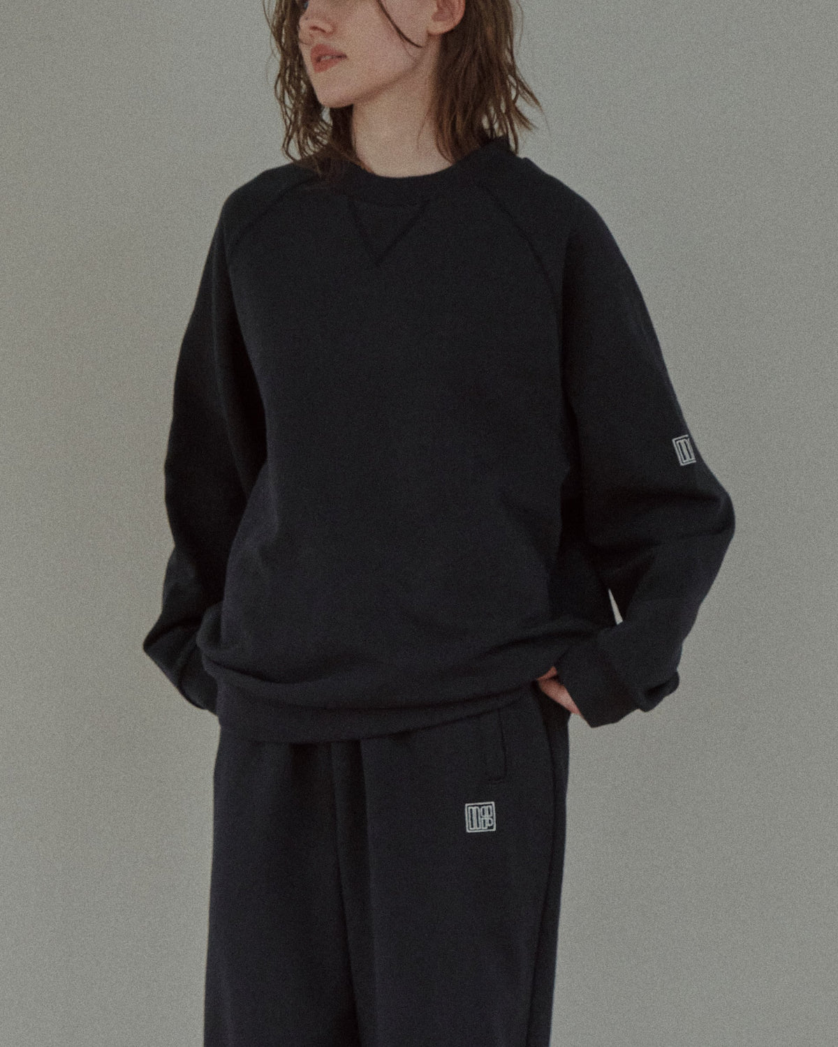 SQUARE LOGO RAGLAN PO - ECRU
