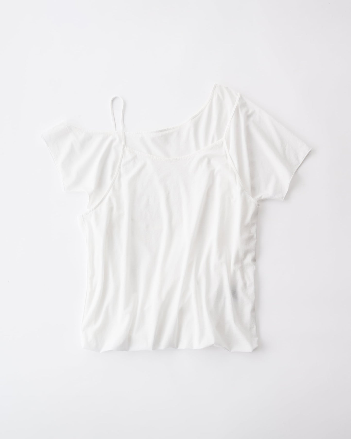 FRESCA ZERO JERSEY 3WAYS LAYERED ONE PIECE T - WHITE