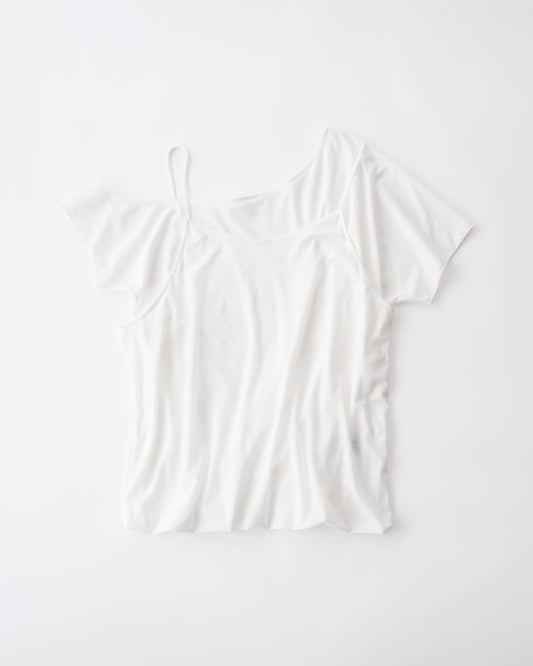 FRESCA ZERO JERSEY 3WAYS LAYERED ONE PIECE T - WHITE