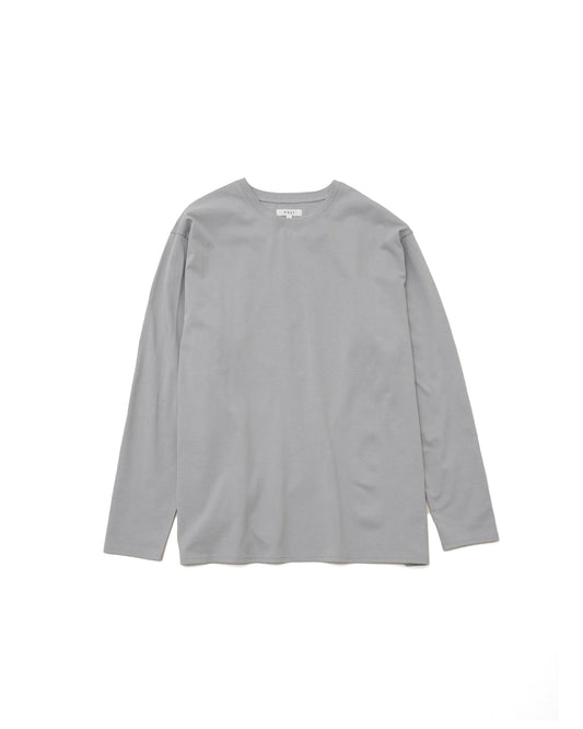 PURE COTTON L/S T-SHIRTS - SMOKE