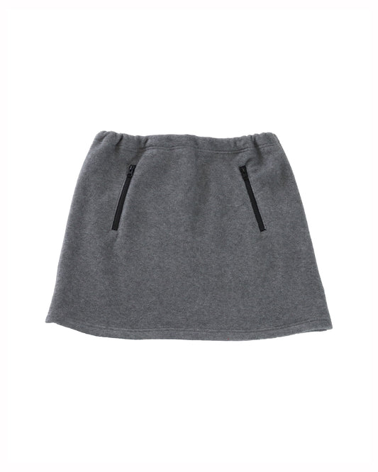 FLEECE ZIP MINI SKIRT - GRAY