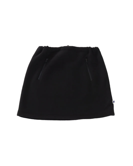 FLEECE ZIP MINI SKIRT - BLACK