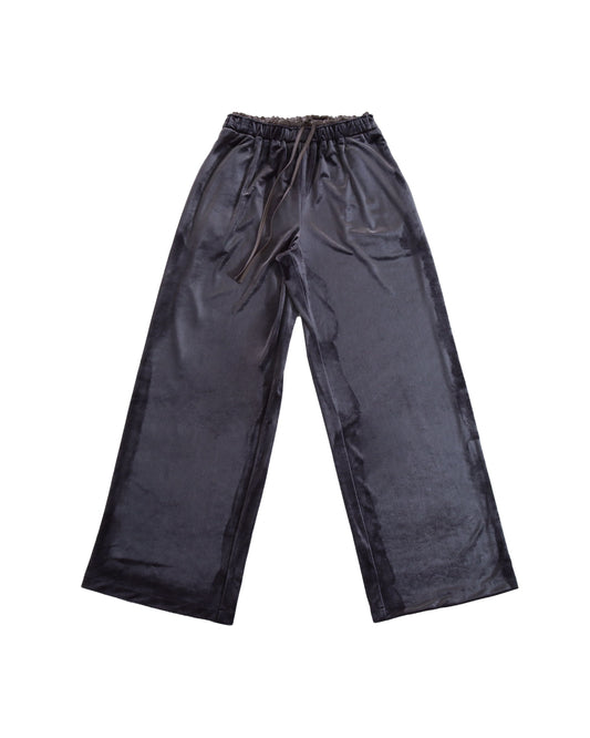 LAYERED VELOUR PANTS - GRAY