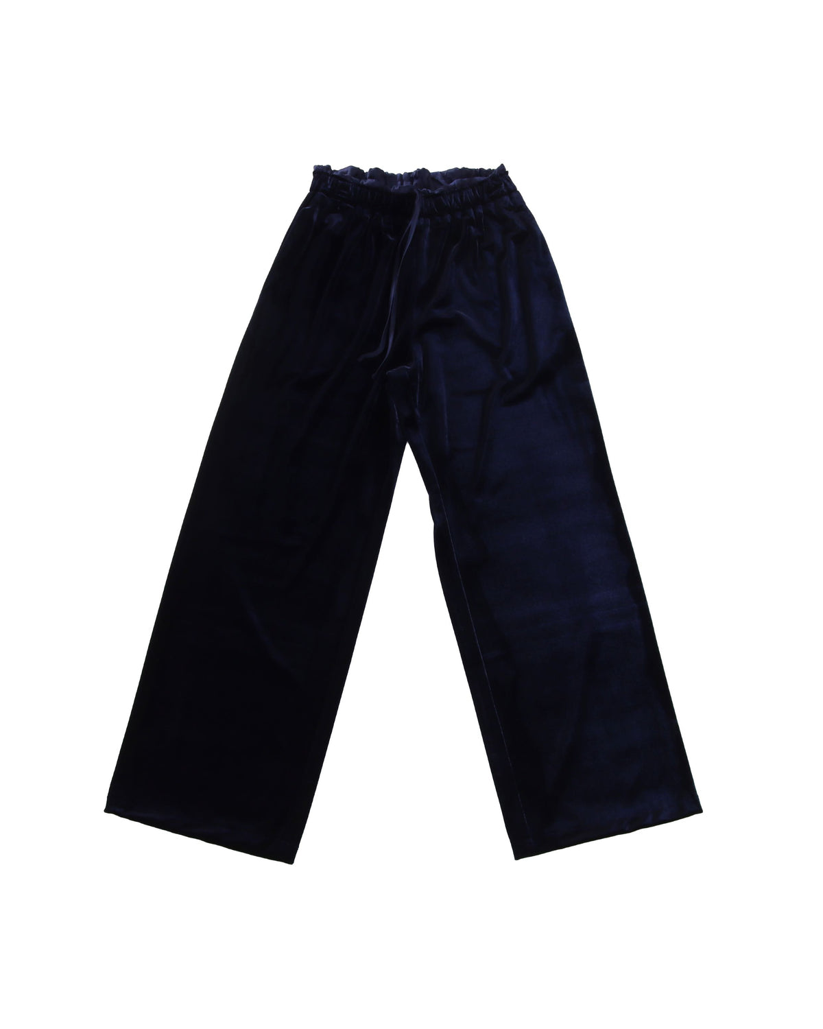 LAYERED VELOUR PANTS - NAVY