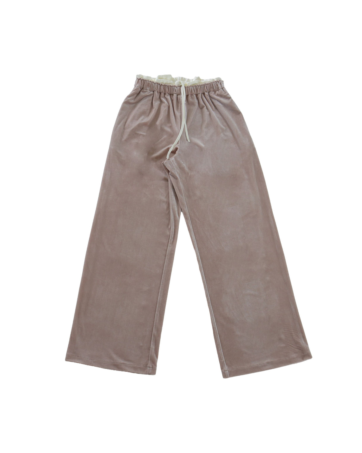 LAYERED VELOUR PANTS - BEIGE