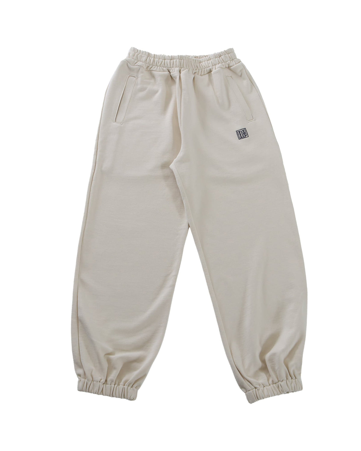 SQUARE LOGO SWEAT PANTS - ECRU