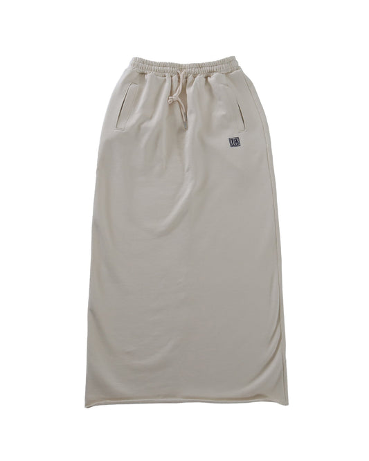 SQUARE LOGO SWEAT SKIRT - ECRU