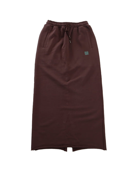 SQUARE LOGO SWEAT SKIRT - BROWN